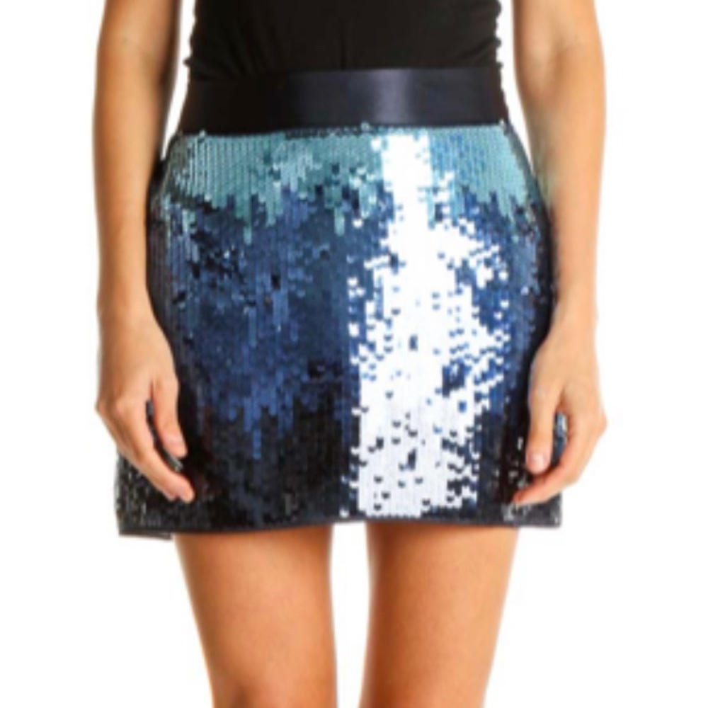 Beautiful blue sequin mini skirt